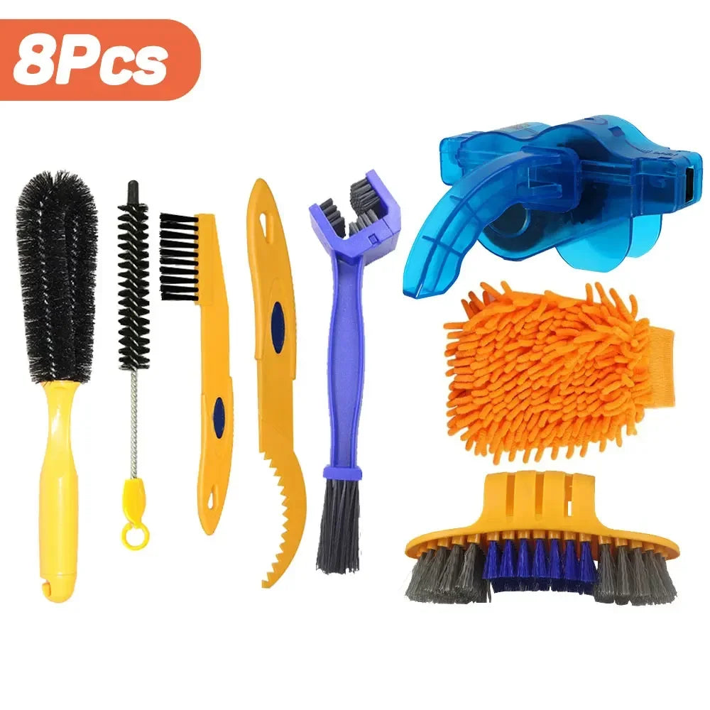 Portable Bike Chain Cleaner Scrubber Wash Tool for Mountain & Road Bikes Comprehensive Cleaning Kit Essential Outdoor Accessory