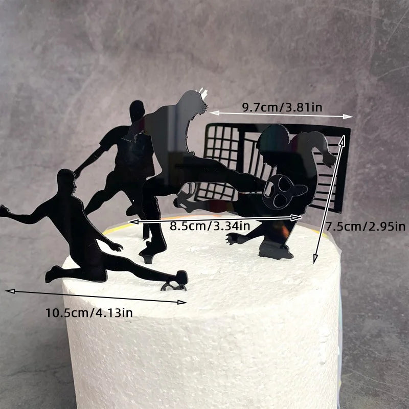 Football Boy Cake Decoration Football Field Player Doll Cupcake Top Happy Birthday Decoration Sports Children's Party Supplies