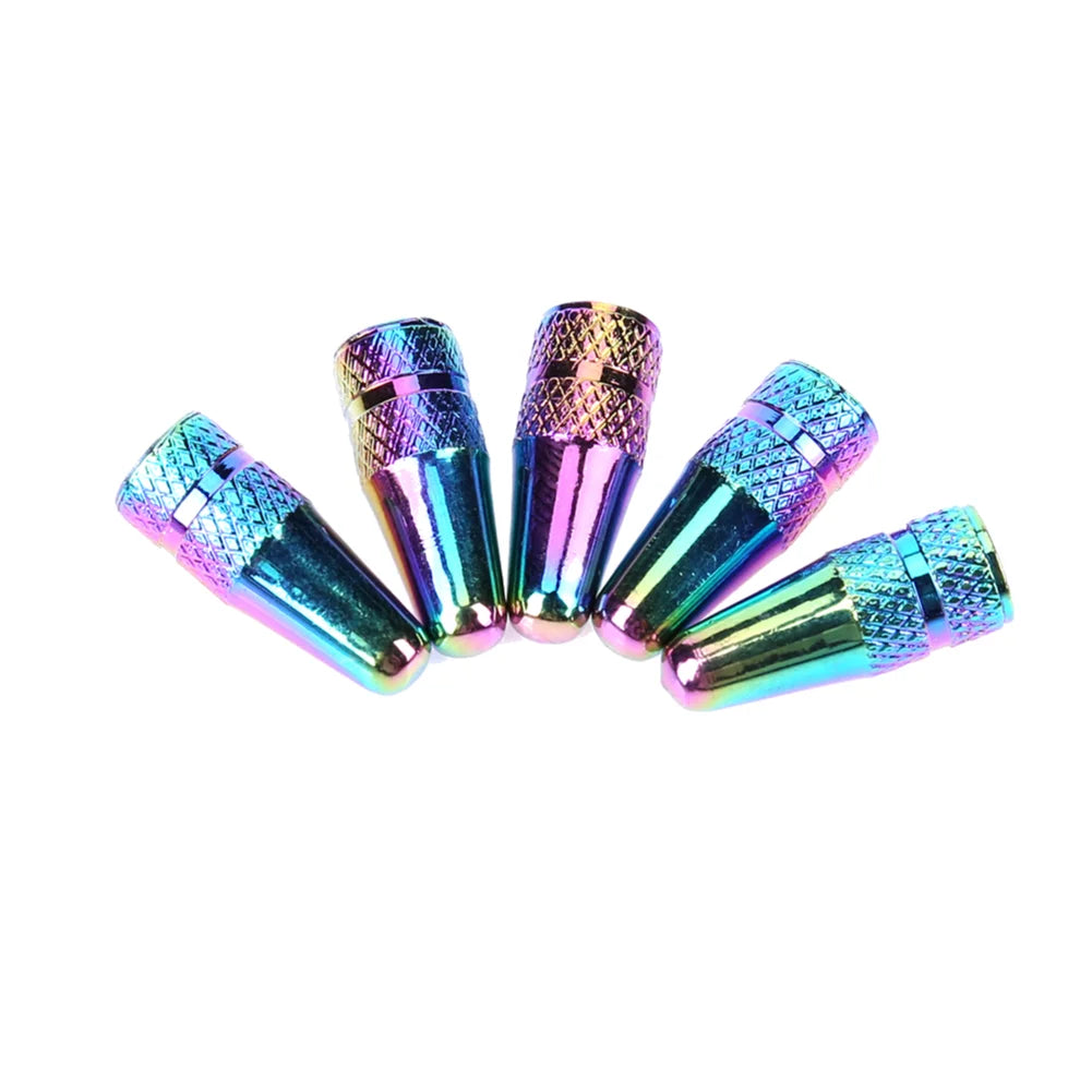5/10PCS Bicycle Tire Valve Cap Aluminum High Pressure Caps for Presta Valves Rainbow Color Bike Tyre Hat MTB Bike Accessories