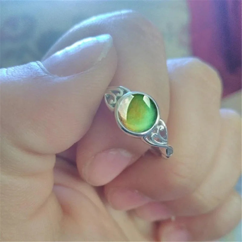Moon Stone Color Changing Mood Ring, Fashion Jewelry Gift