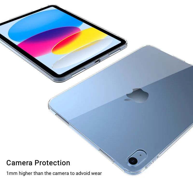For iPad 10th/9th Case Ultra Thin Transparent Protective Case for iPad Air 5/4 Soft Silicone Cover for pro 11 2022 2021 Funda
