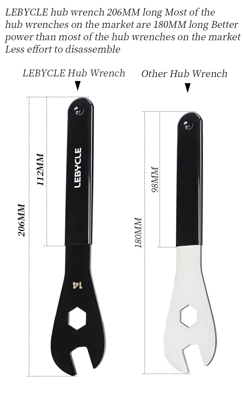 LEBYCLE MTB Bicycle Hub Cone Wrench 13 14 15 16 17 18 19 20mm Open Hub Wrench Road Bike Wheel Pedal Repair Tool