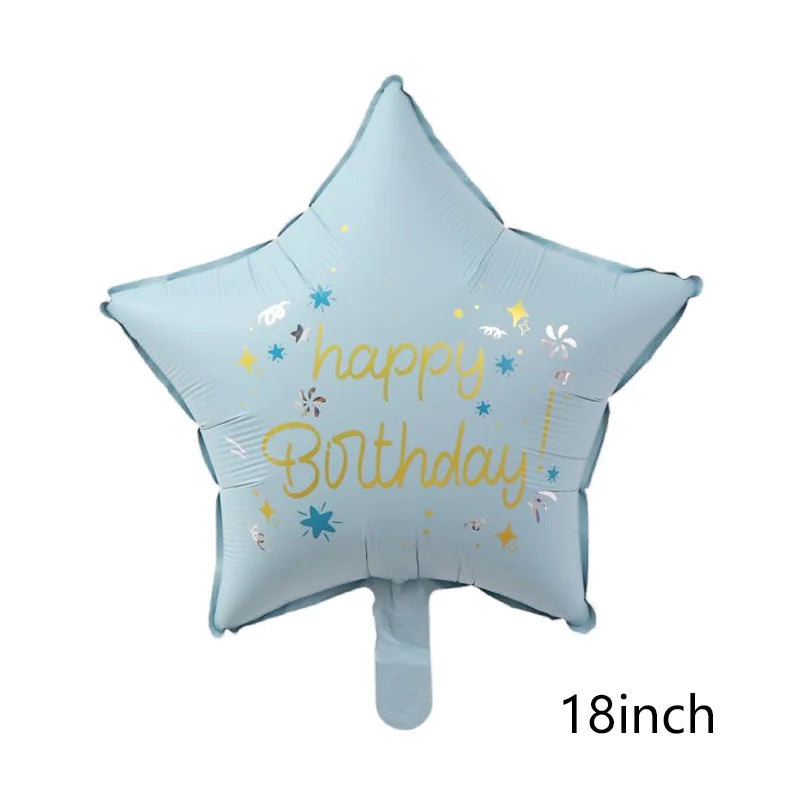 Cute Matte Rainbow Cake Bear Foil Balloon Kids Adult Birthday Party Decorations Cartoon Bow Candy Ice Cream Balloons Globos