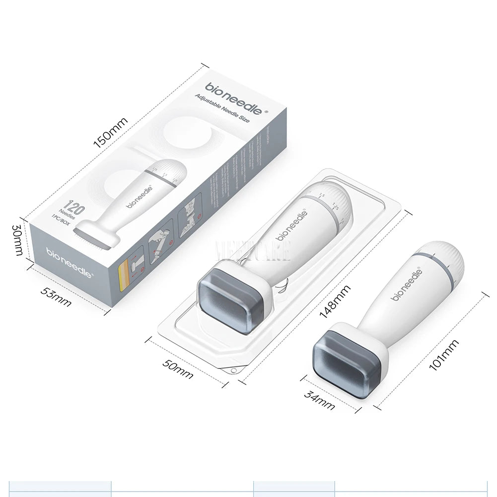 120pin Bio Derma Stamp Roller Adjust Needle Derma Microneedle Pen for Beard Hair Growth Microneedling Dermaroller System
