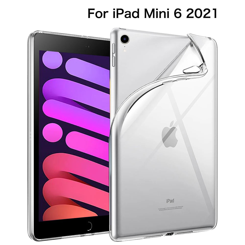 For iPad 10th 10.9 2022 7 8 9th Gen 10.2 Air 5 6 13 Case TPU Silicon Transparent Cover For iPad Pro 9.7 10.5 11 13 Mini 3 4 5 6