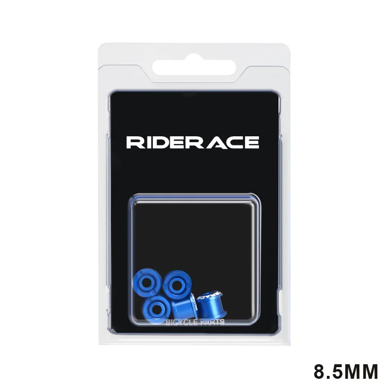 RIDERACE 5 PCS Double/Single Bicycle Chainring Bolts CNC Aluminum Alloy 7075 M8 6.5mm 8.5mm Road MTB Bike Crankset Bolt&Nut Set