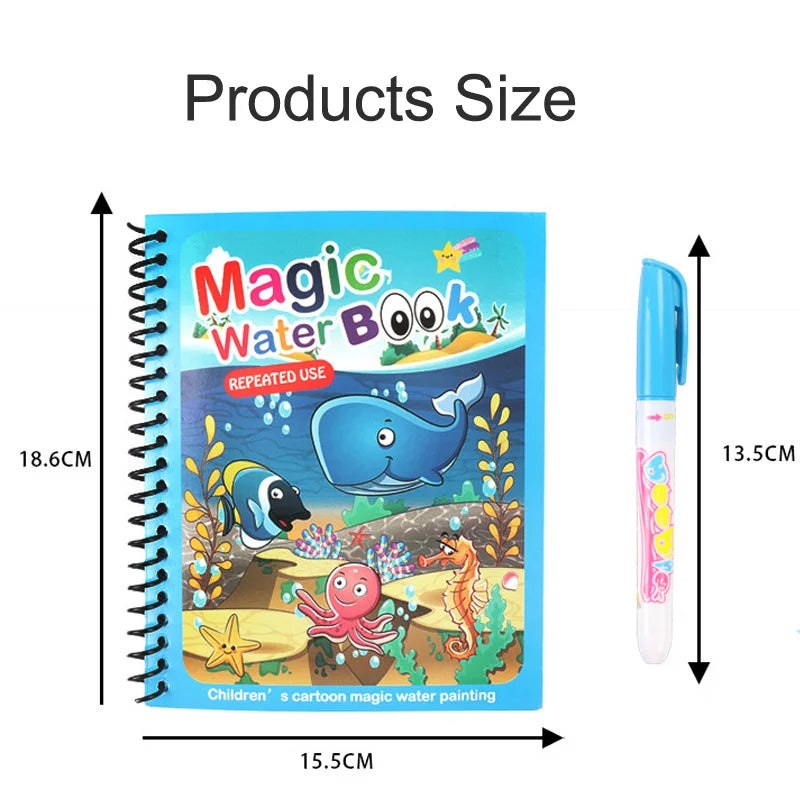 Montessori Toys Reusable Coloring Book Magic Water Drawing Book Painting Drawing Toys Sensory Early Education Toys for Children
