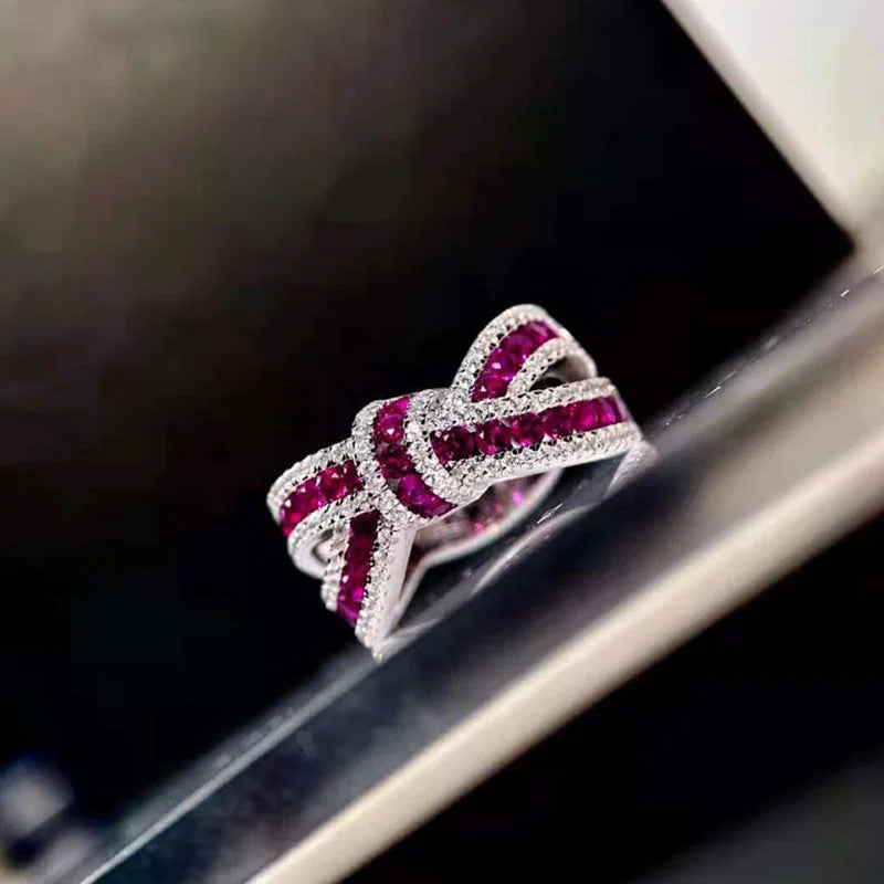 Gorgeous Finger Ring for Women Fashion Female Fashion Bright Zirconia Jewelry for Engagement Ceremony Party Accessories