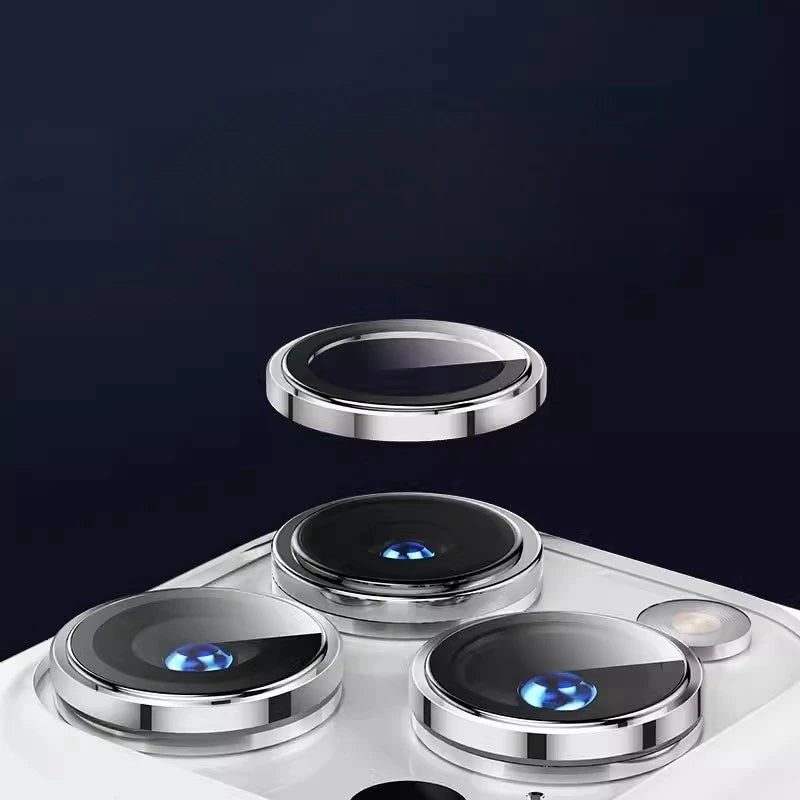 Metal Ring Lens Glass for iPhone 15 16 Pro Max 15pro Alloy Camera Protector Back Lens Film Cap Cover with Positioner