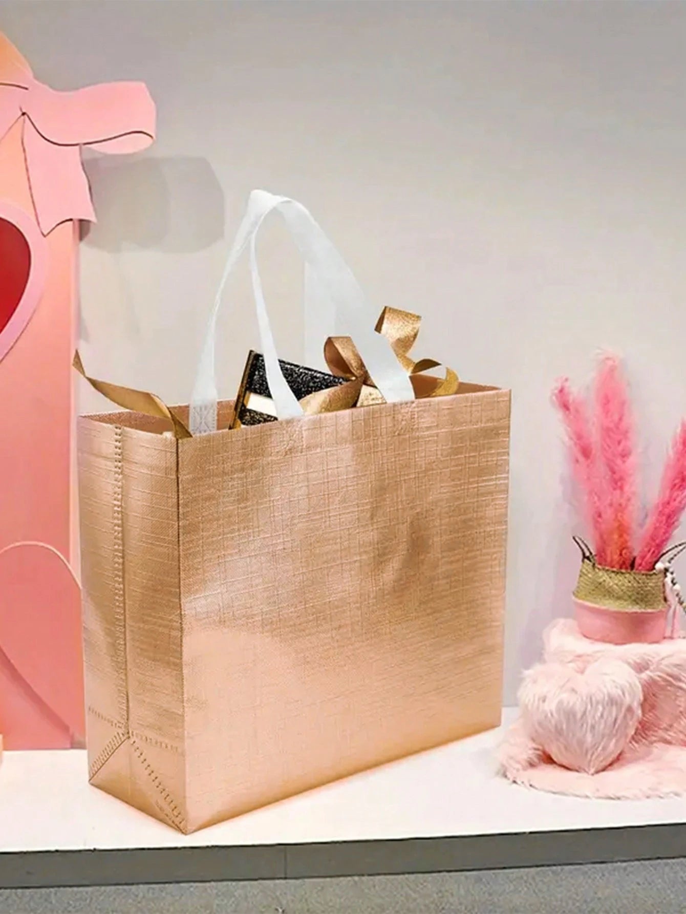 1/5/10pcs silver reusable gift tote grocery shopping bags apply to bridesmaids birthday party wedding, bachelor party supplies