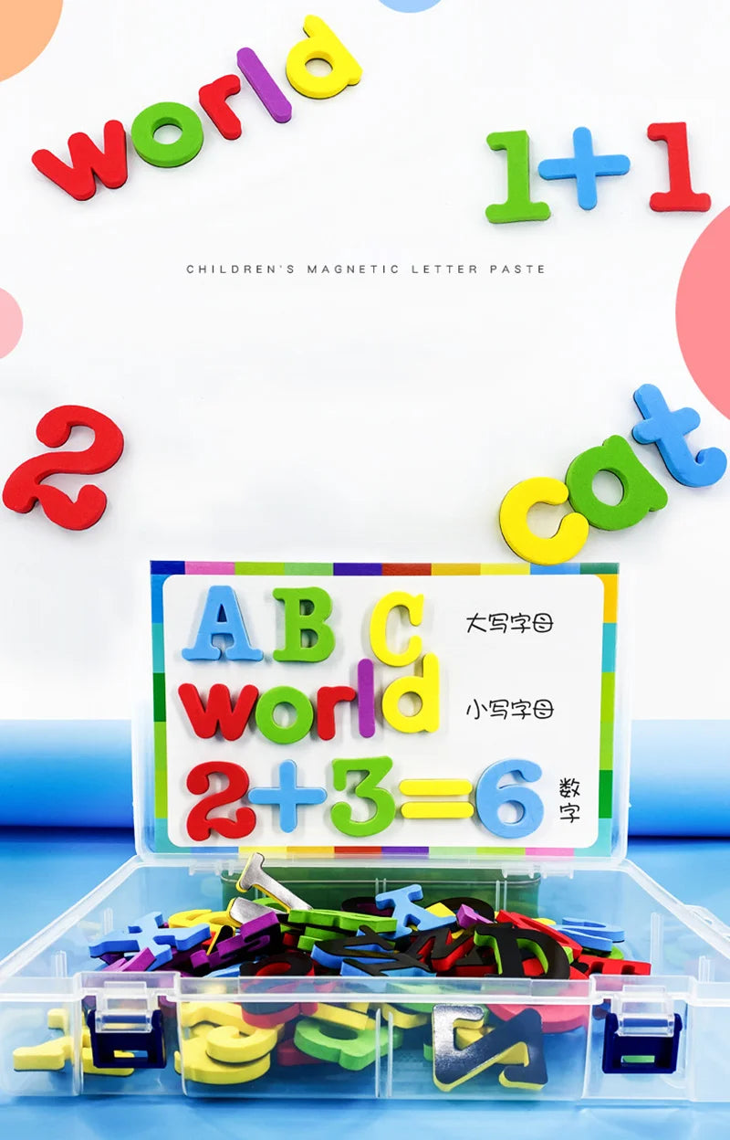 24-76pcs Magnetic Alphabet Letters EVA Foam Refrigerator Stickers Toddlers Kids Learning Spelling Counting Educational Toys Gift