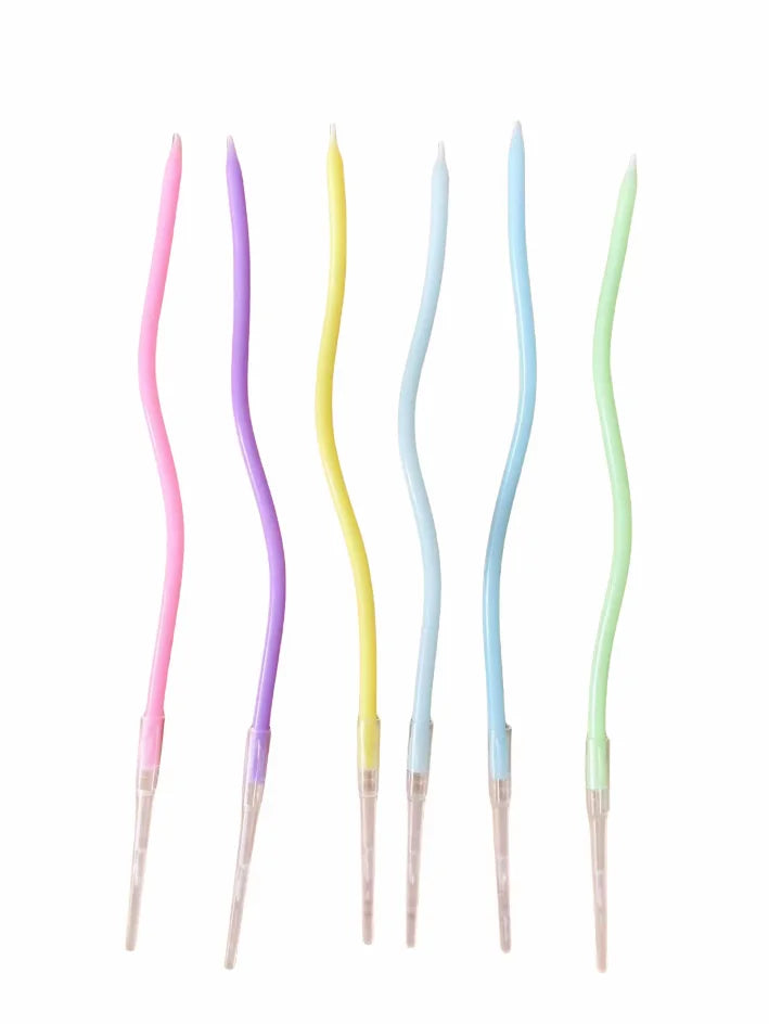6/120/96Pcs Curved Cake Candles Birthday Baby Shower Gender Reveal Cupcake Decorating Candle Toppers Wedding Party Decorative