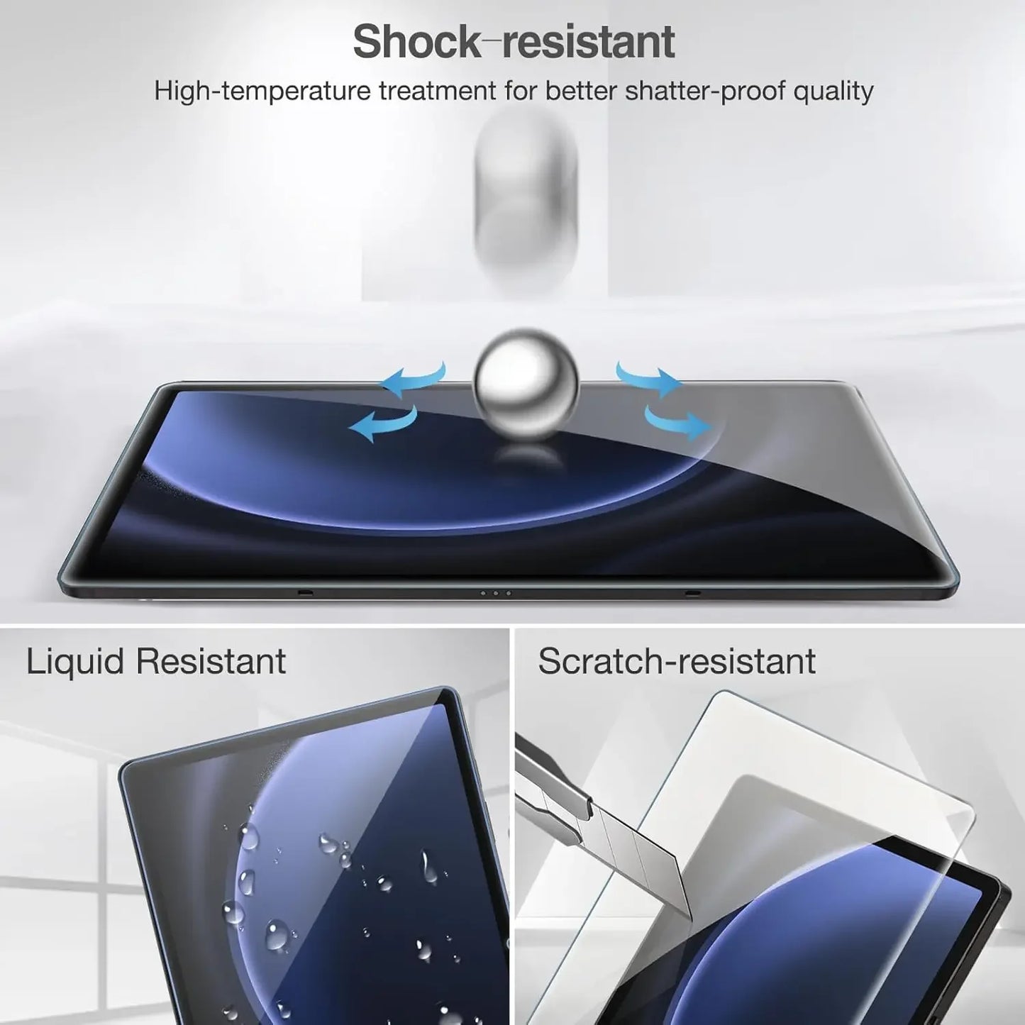 3 Pack Screen Protector for Samsung Galaxy Tab S10 Plus Ultra Tempered Glass Film Anti-Scratch for Galaxy Tab S10 2024 Flims