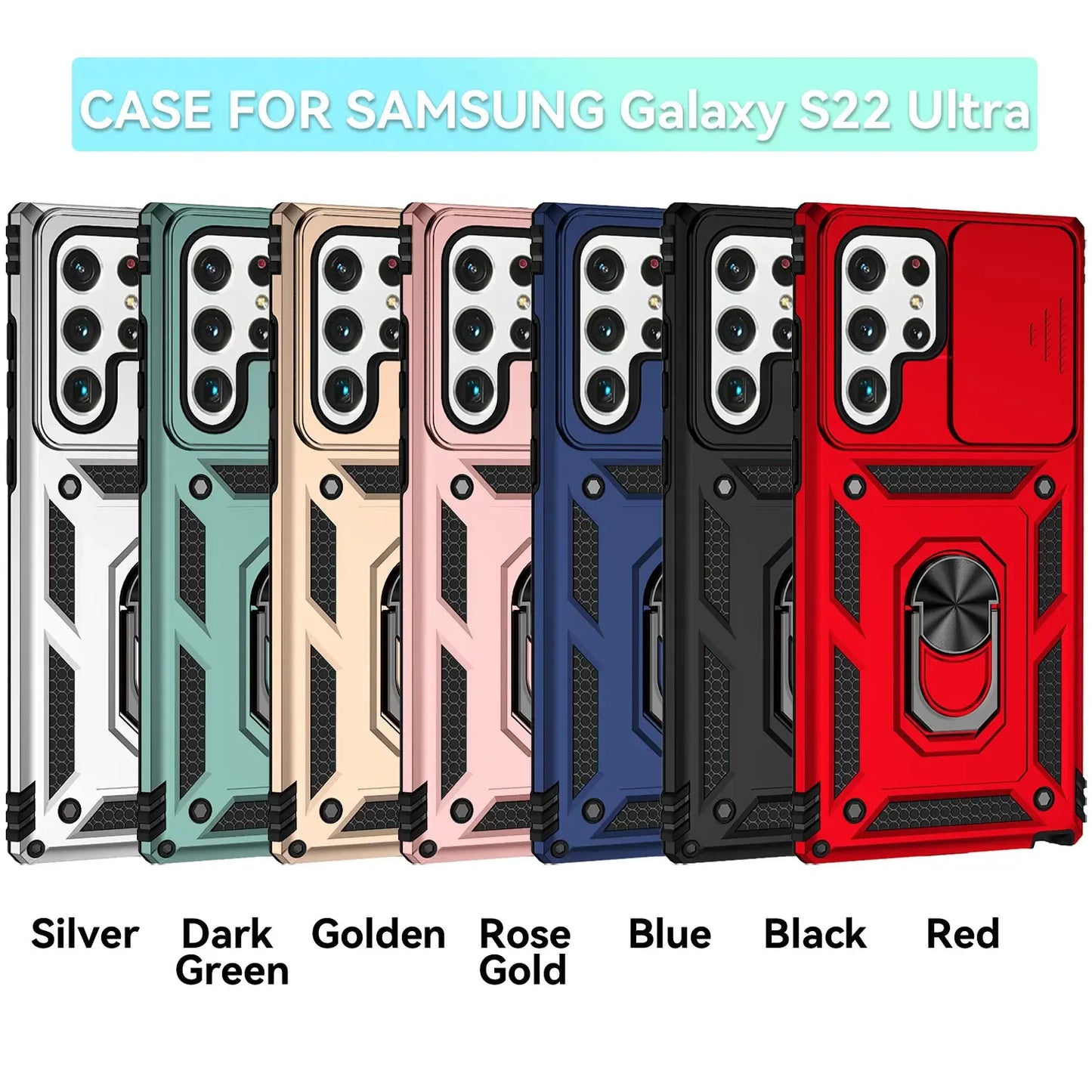 For Samsung Galaxy S24 Ultra Case Coque Fundas Slide Lens Magnetic Holder Back Bumper Samsung S23 S24 S22 S21 Plus Ultra Cover