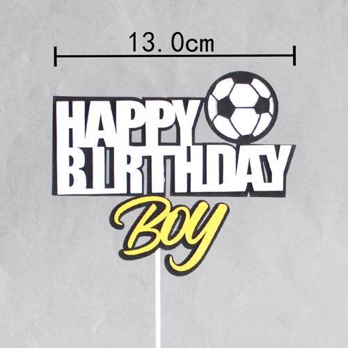 Football Boy Cake Decoration Football Field Player Doll Cupcake Top Happy Birthday Decoration Sports Children's Party Supplies