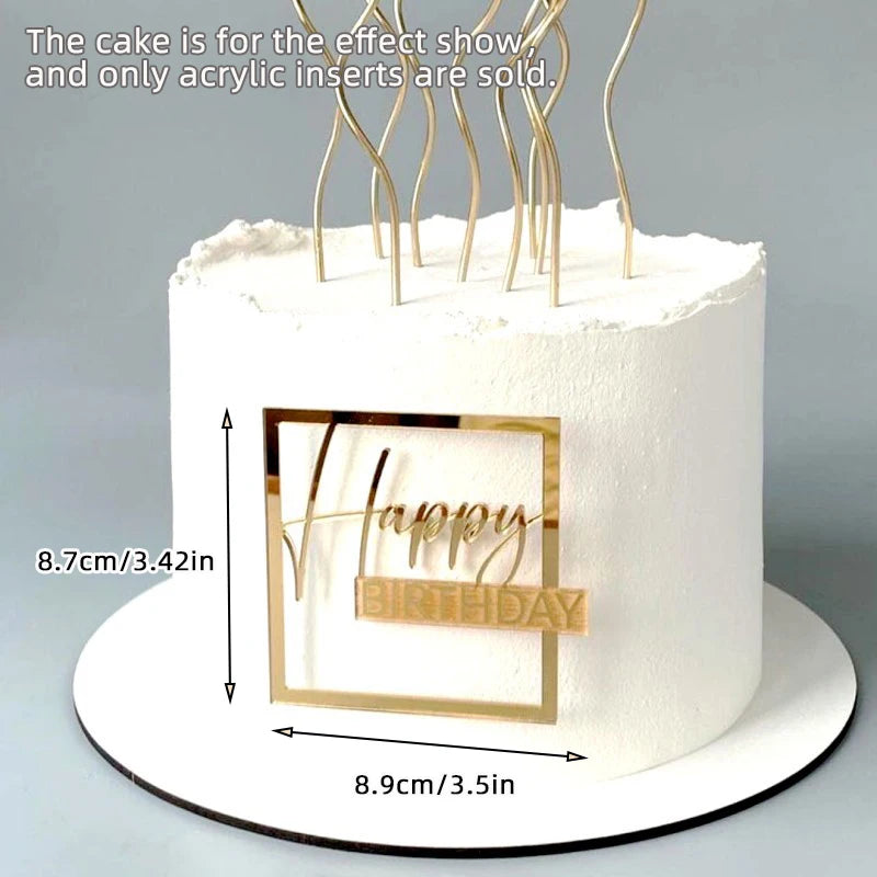 1/3/5pcs Acrylic Birthday Queen Gold Cake Topper Happy Birthday Party Sides Cake Decorations Accessories
