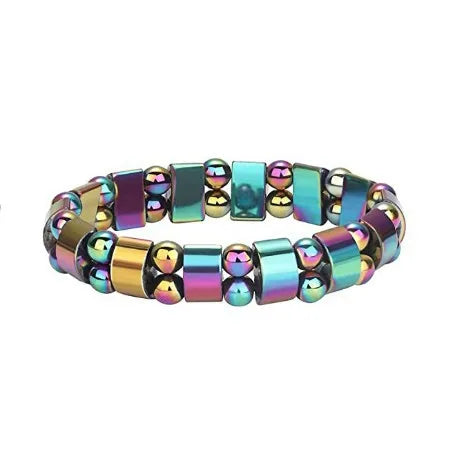 Natural Stone Double Layer Tiger Eye Lymphatic Detoxification Bracelet for Men and Women Magnetic Therapy Weight Loss Bracelet