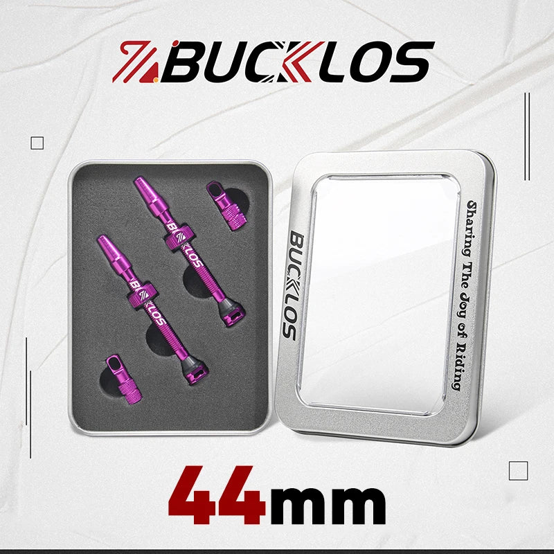 BUCKLOS 40mm/44mm Tubeless Presta Valve F/V CNC Anodized Aluminum Alloy Bicycle Valve Road Bike Tubeless Tire Valve Cycling Part
