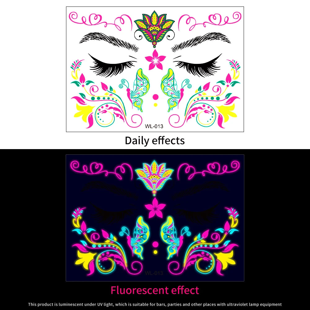 3D Face Eyes Party Makeup Tattoo Sticker Acrylic Diamond Rhinestones Sticker Self-adhesive Mixed Crystal Face Decoration Sticker