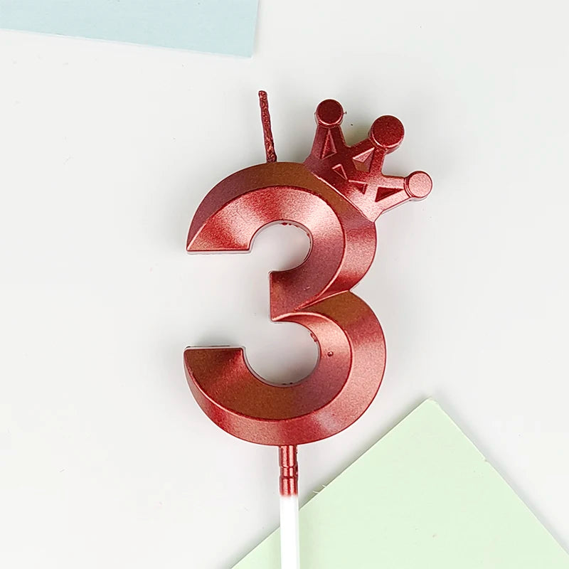 Happy Birthday Cake Crown Digital Candle Crown Children's Party Decoration Ornaments Opera Digital Celebration Candle