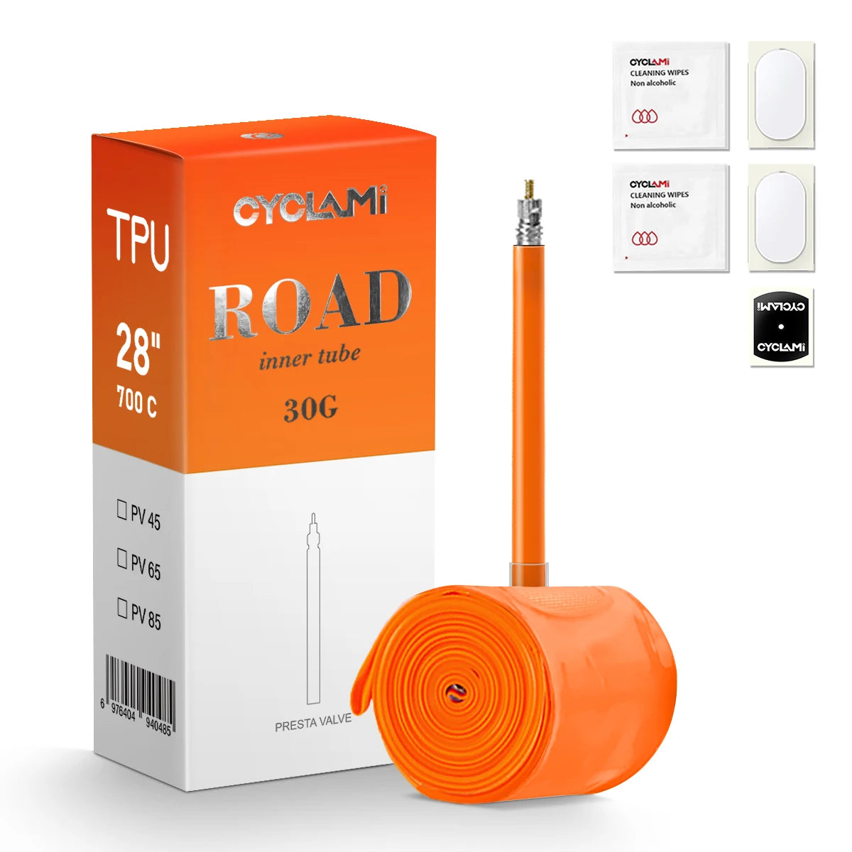 CYCLAMI 30g Ultralight Bike Inner Tube 700 x 18 23 25 28 30 32 Road Bicycle 700C TPU Material Tire 65mm Length FV French Valve