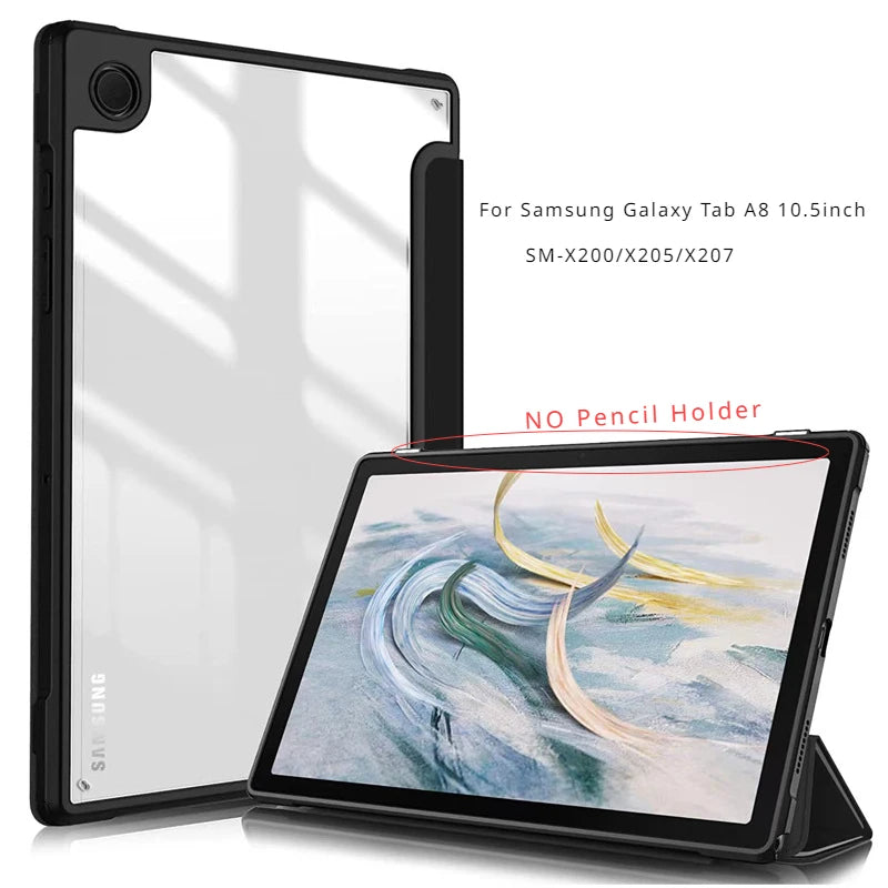 With Pencil Holder Case for Samsung Galaxy Tab A9+Plus 11 A8 10.5 A7 Lite 8.7 Tablet Cover Tab S9 Ultra 14.6 S8+12.4 S7 FE Cases