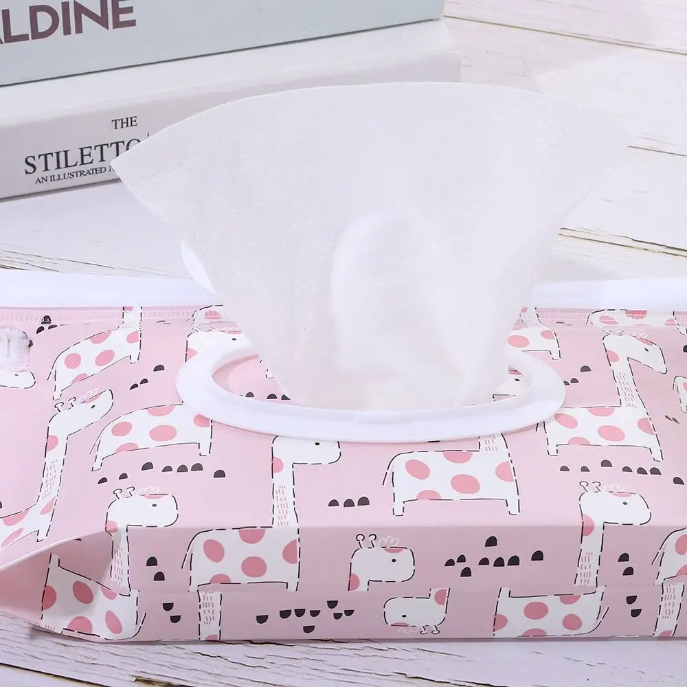 EVA Baby Wet Wipe Pouch Wipes Holder Case Flip Cover Snap-Strap Reusable Refillable Wet Wipe Bag Outdoor Useful Tissue Box