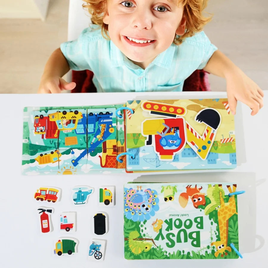 Puzzle Montessori Quiet Book Word Recognition Children's Early Education Enlightenment Stickers Book Toys