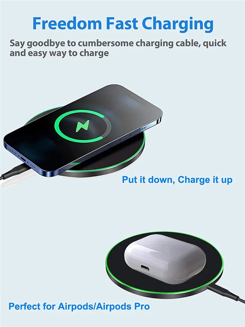 30W Super Fast Wireless Charger For Samsung Galaxy S20 S10 S9 S8 Note Phone Charging Pad For iPhone 15 14 13 12 Pro Xs Max X 8