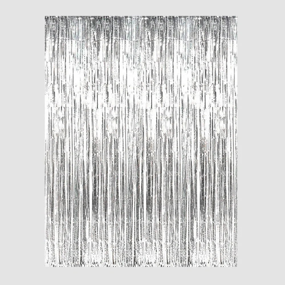 6pcs Rain Silk Curtain Bright 1 * 2M Birthday Party Decoration Tassel Wedding Decoration Background Wall