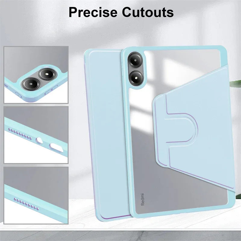 360 Rotation Cover For Redmi Pad Pro Case 12.1 inch with Pencil Holder Cover For Redmi Pad Pro Poco Pad 12 1 2024 Tablet Case