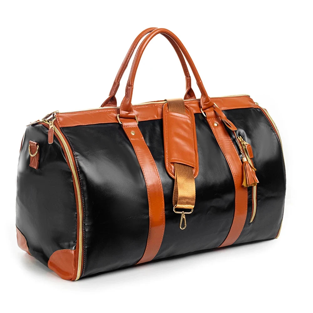 Geestock Folding Suit Storage Bag New PU Travel bag Large Waterproof Travel Suitcase For Women Sport Outdoor Weekend Bag Handbag