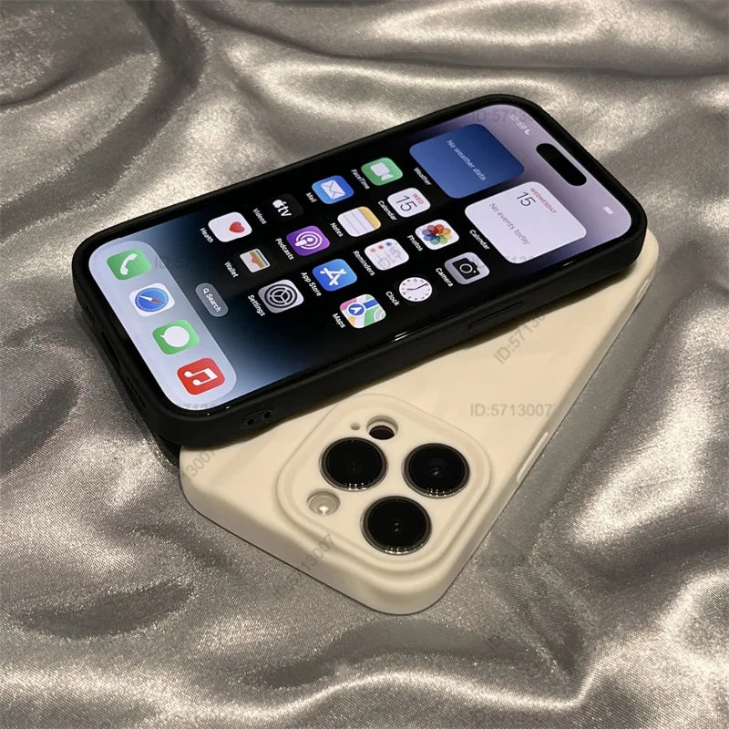 Fashion Silicone Fold Wrinkle Phone Case for iPhone 14 13 12 11 15 Pro Max Soft Cases Shockproof Bumper Cover Phone Accessories