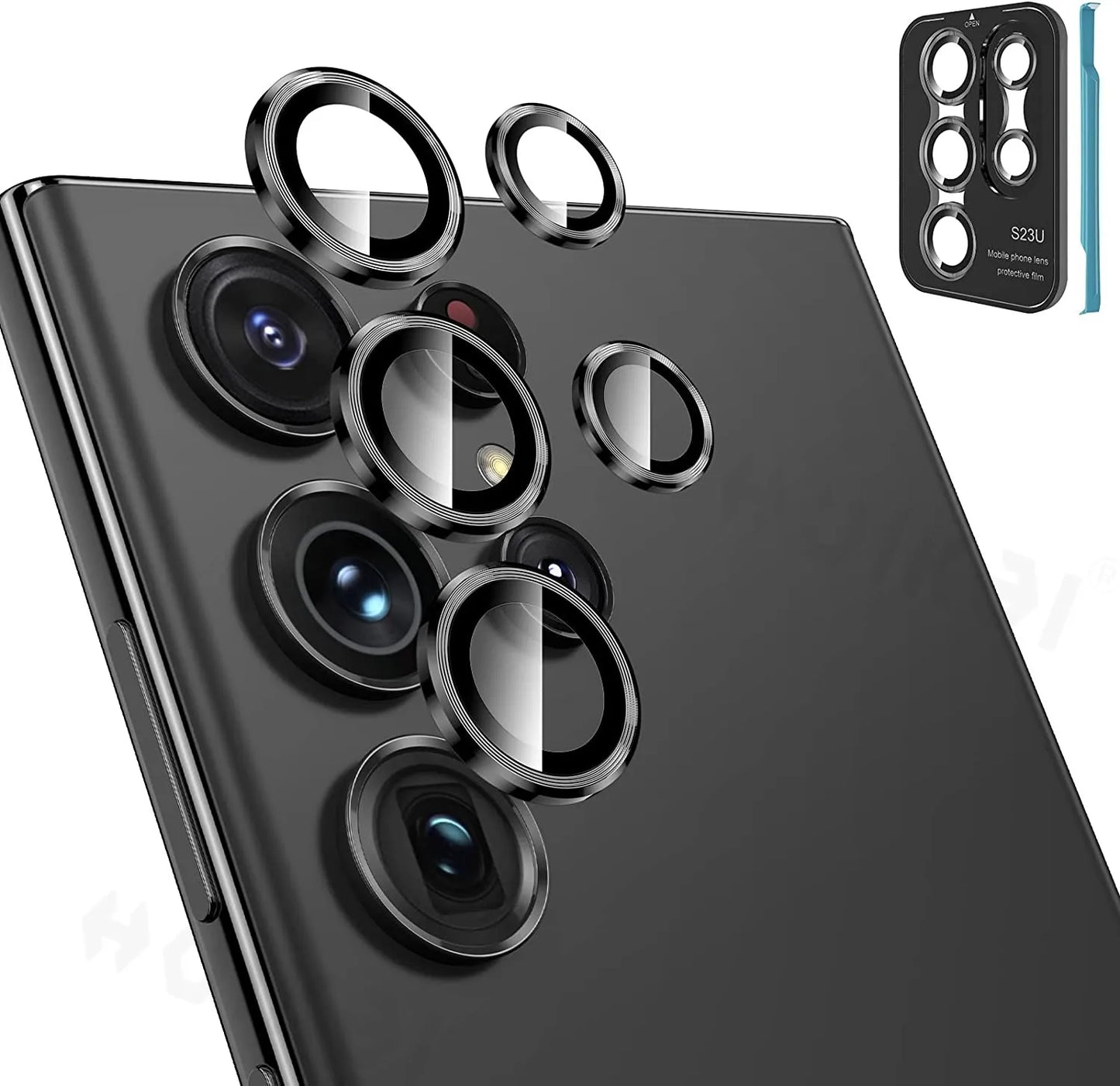 2 PCS for Samsung Galaxy S25 Ultra S24 Plus S23 Camera Lens Protector Tempered Glass Camera Cover Screen Protector Metal Scratch