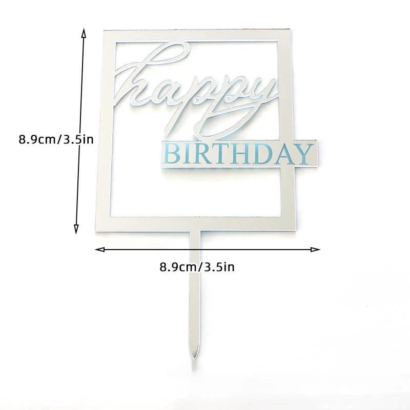 1/3/5pcs Acrylic Birthday Queen Gold Cake Topper Happy Birthday Party Sides Cake Decorations Accessories