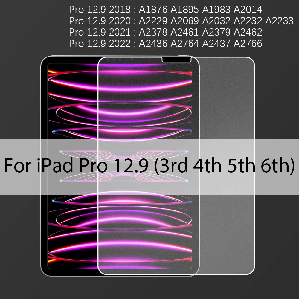 Matte Tempered Glass Screen Protector For Ipad Air 11 5 4 M2 Mini 6 Pro 13 M4 12.9 10 9 10th 9th Generation 10.2 2024 Paper Film