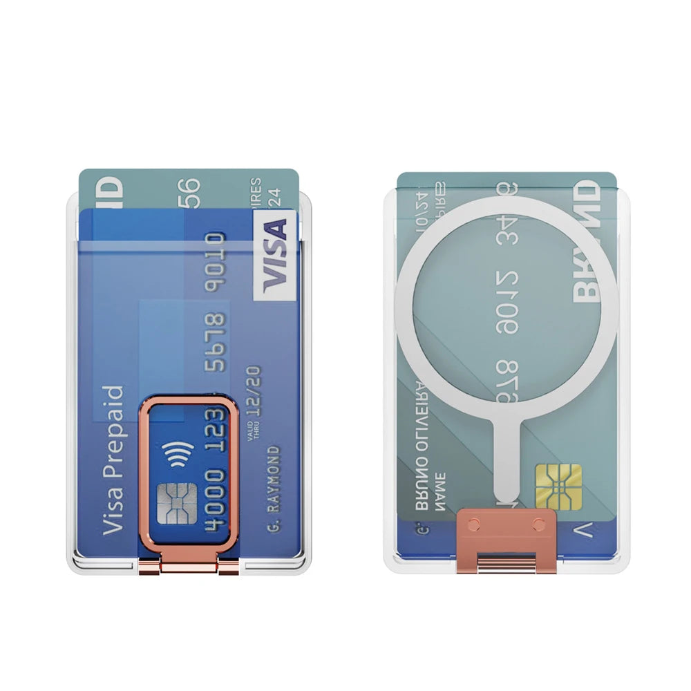 Strong Magnetic Magsafe Transparent Wallet For iPhone 15 16 Pro Max 14 13 12 Card Bag Cover For Samsung S24 S23 or Xiaomi 14 13