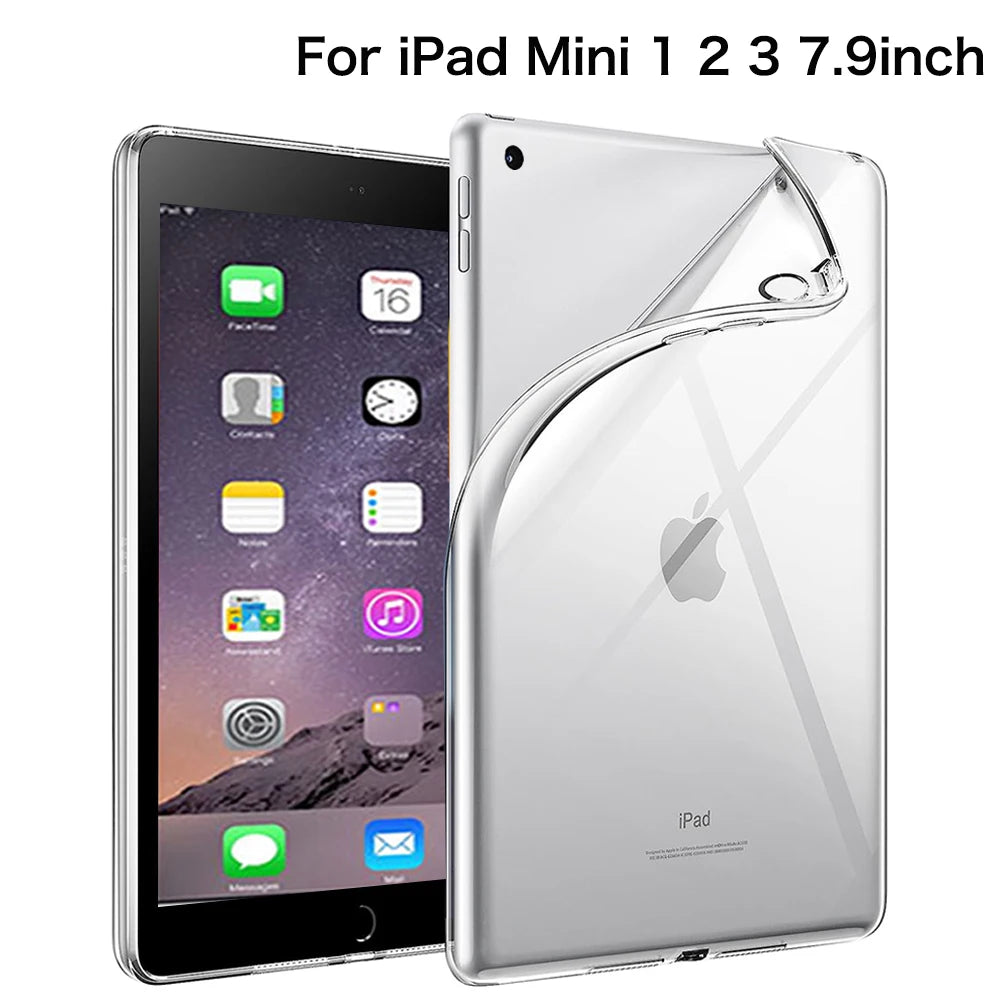 For iPad 10th 10.9 2022 7 8 9th Gen 10.2 Air 5 6 13 Case TPU Silicon Transparent Cover For iPad Pro 9.7 10.5 11 13 Mini 3 4 5 6