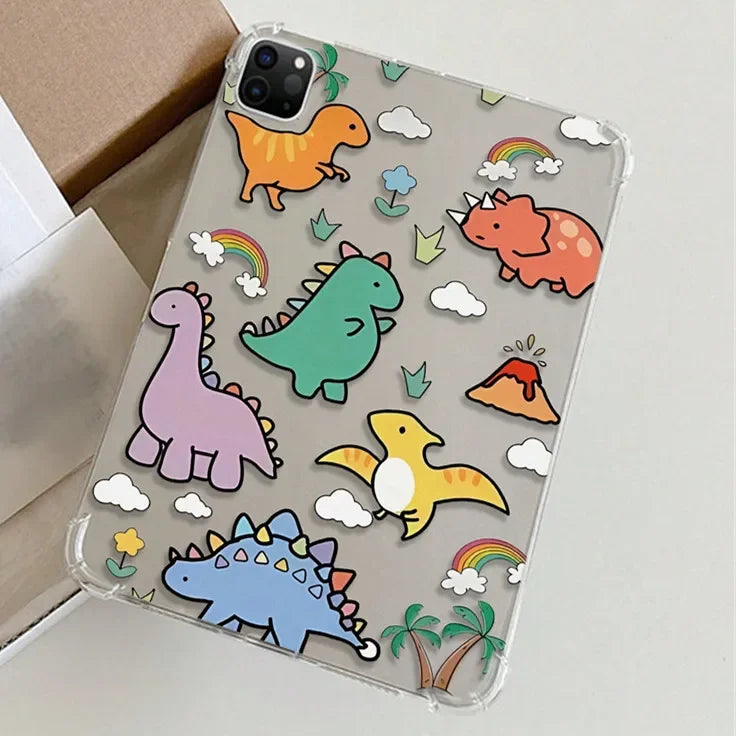 Case for Samsung Galaxy Tab A9+ A9 Plus 11 inch A8 A7 Lite S6Lite S7 S8 S9 S10 Plus 12.4 '' Cute Dinosaur Flexible TPU Case