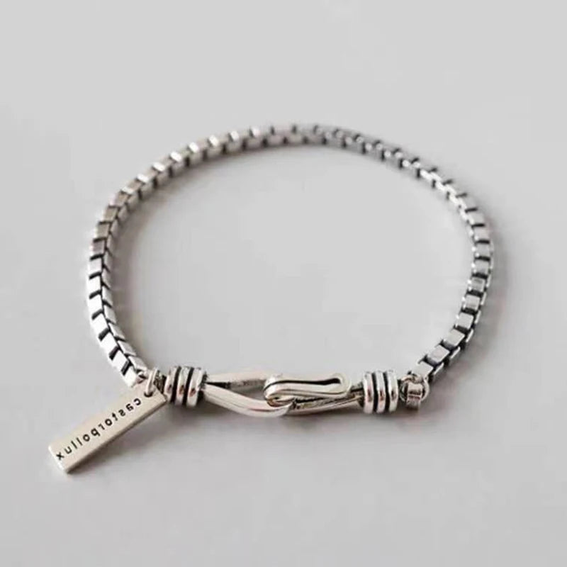 925 Sterling Silver Geometric Bracelet Simple Charm Elegant Women Accessories Birthday Party Gift Exquisite Jewelry Free Shippin