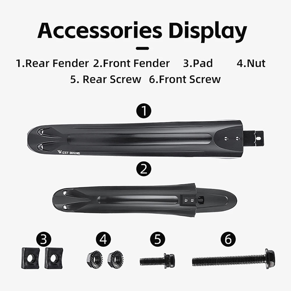 2Pcs Bike Fenders Mudguard Dustproof Cycling Splash Guard Universal Bicycle Mudguard Splash Proof for Mountain Bike