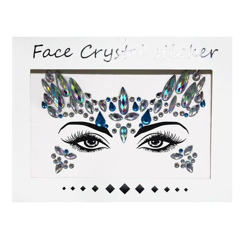 3D Rhinestone Bright Face stickers for festival Glitter Makeup Jewelry Sticker on Face crystals Gems jewels diamonds decoration