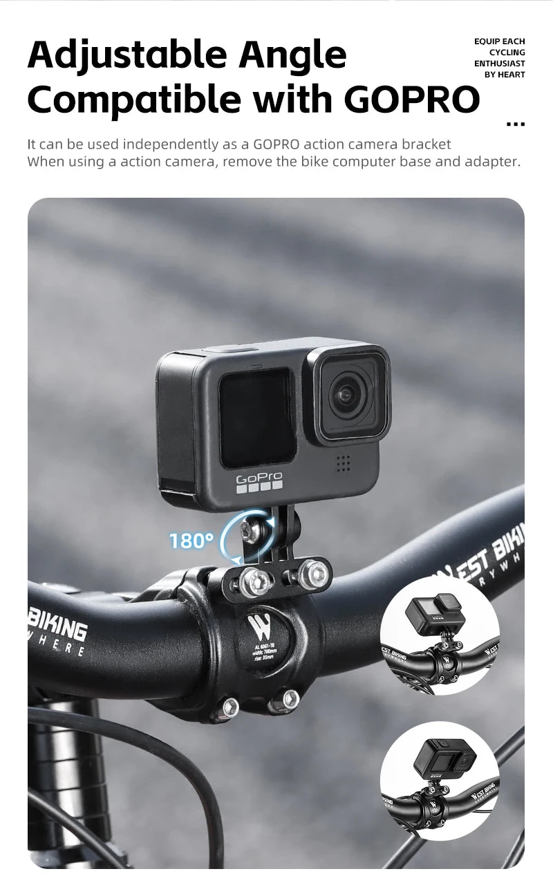 WEST BIKING Bike Bracket Front Light Lamp Holder Aluminum Alloy Extension Holder for Bicycle Computer Wahoo Bryton Garmin Bracke