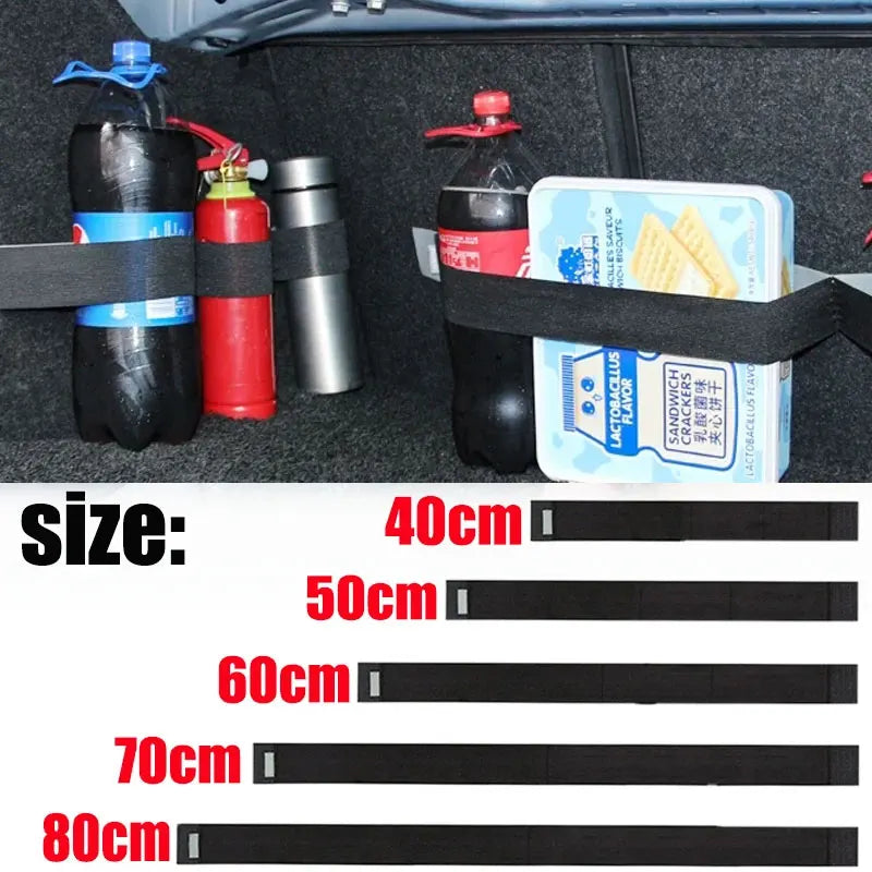 Car Trunk Organizer Elastic Fixing Tape Fire Extinguisher Water Tank Miscellaneous Storage Fixing Tape Cars Storage Accessories