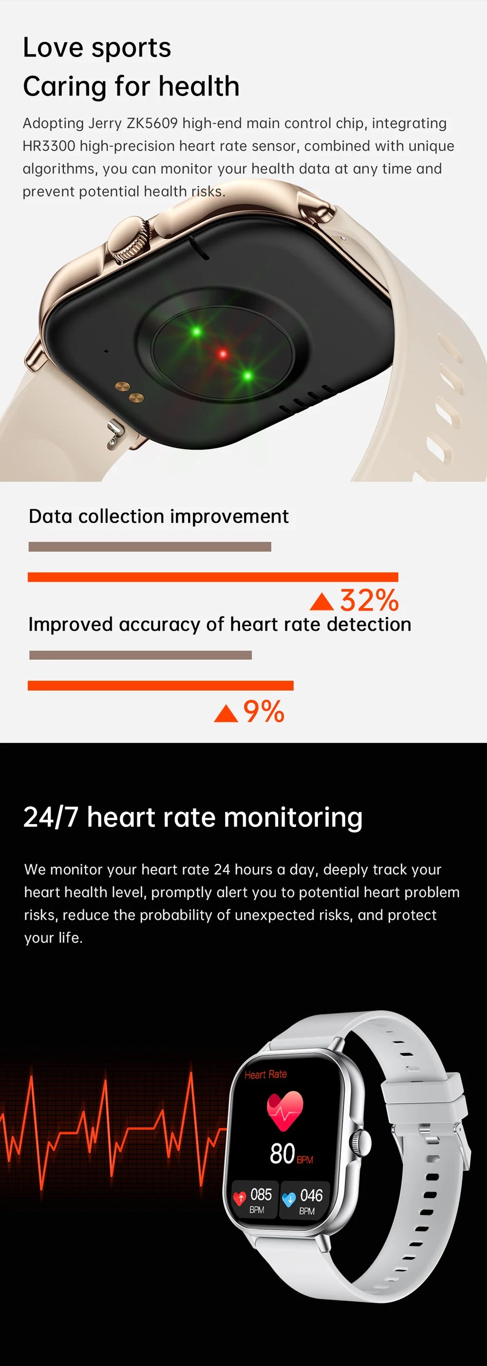 2024 2.01'' Smart Watch Bluetooth Call Play Music Smartwatch Fitness Sport Waterproof Watches for Men Women iPhone Android