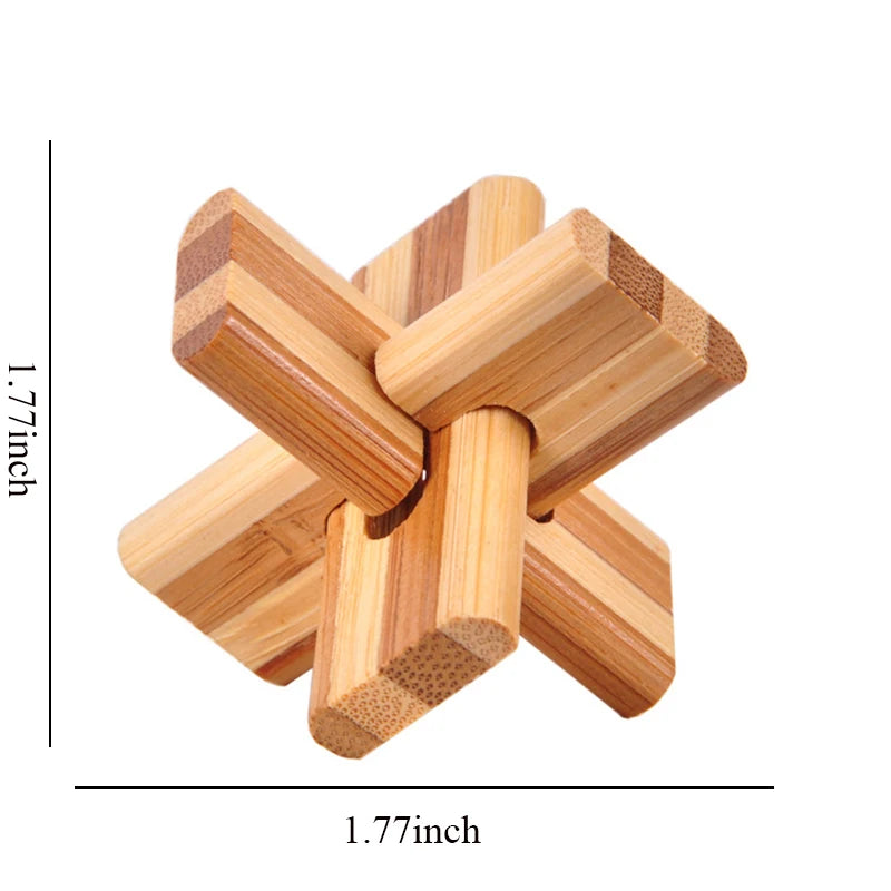 Wooden Kong Ming Lock Lu Ban Lock IQ Brain Teaser Educational Toy for Kids Children Montessori 3D Puzzles Game Unlock Toys Adult