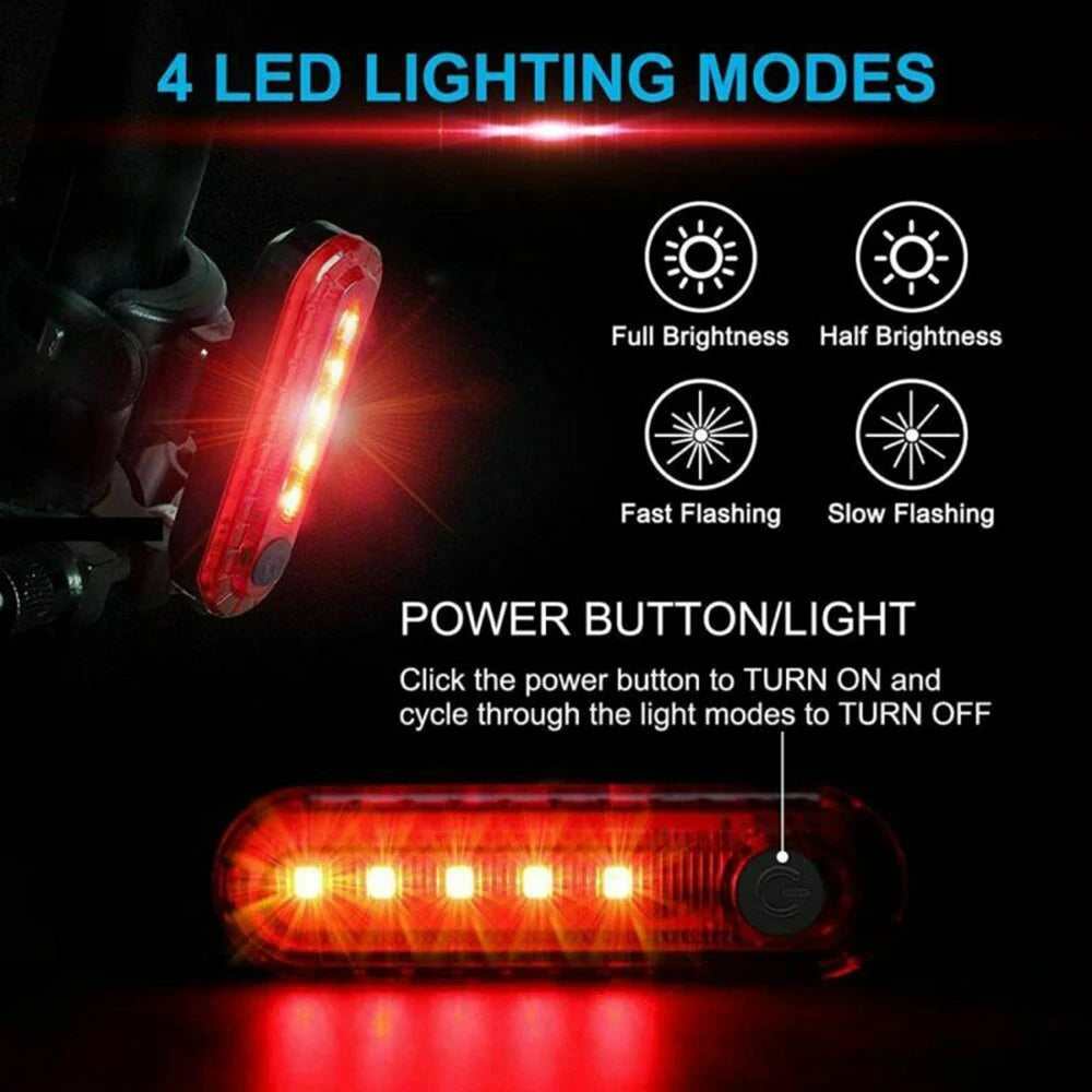 NEW T6 LED Bicycle Front Light With Taillight USB Rechargeable Lantern Zoom Bike Headlight Cycling Flashlight Bike Accessories