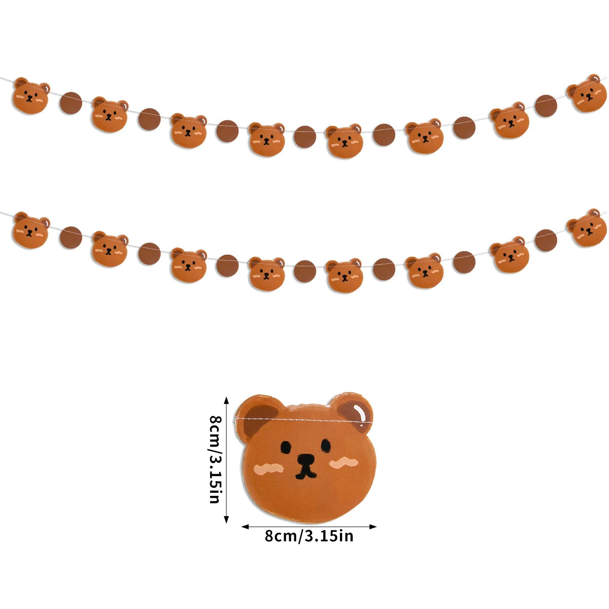 Bear Happy Birthday Banner Cute Bear Paper Birthday Bunting Banner Hanging Garland for Kids Baby shower 1st First Birthday Decor