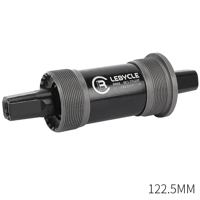 LEBYCLE MTB Road Bicycle Square Bottom Bracket BB68 Threaded Bottom Bracket Bike Hollow Axle 113/120/122.5/124.5/126mm