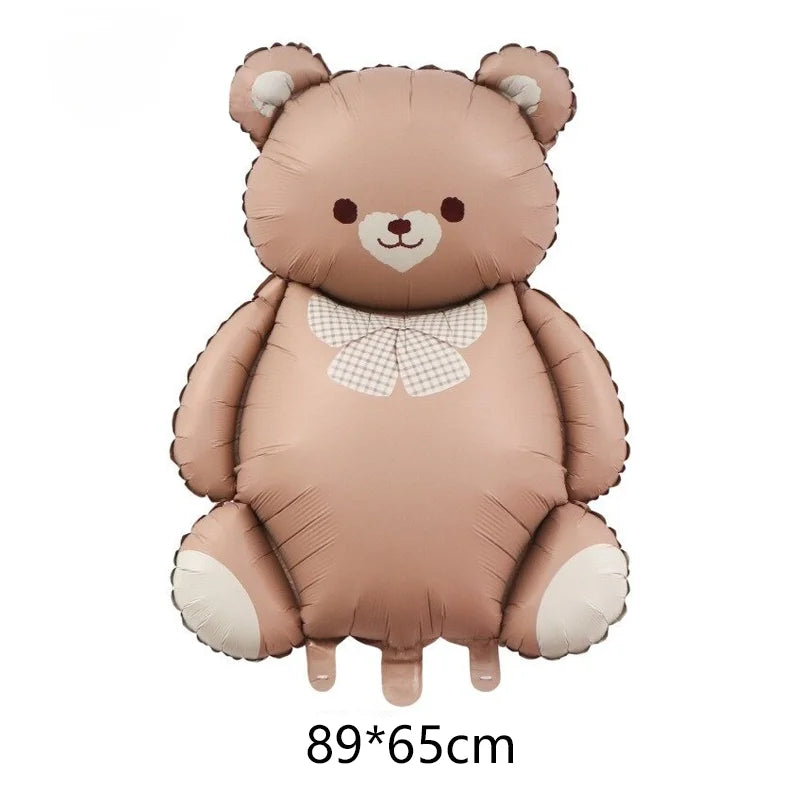 Cute Matte Rainbow Cake Bear Foil Balloon Kids Adult Birthday Party Decorations Cartoon Bow Candy Ice Cream Balloons Globos